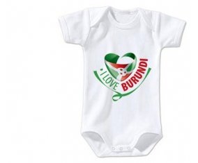 Body bébé I Love Burundi taille 3/6 mois manches Courtes