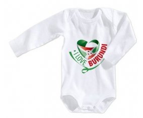 Body bébé I Love Burundi taille 3/6 mois manches Longues