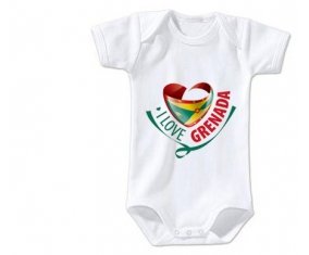 Body bébé I Love Grenada taille 3/6 mois manches Courtes