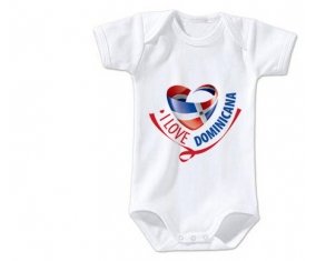 Body bébé I Love Dominicana taille 3/6 mois manches Courtes