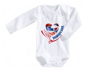 Body bébé I Love Dominicana taille 3/6 mois manches Longues