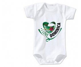 Body bébé I Love Dominica taille 3/6 mois manches Courtes