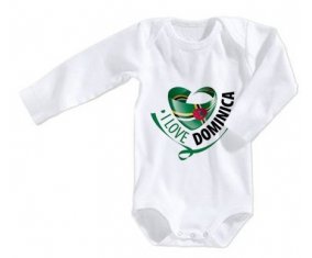 Body bébé I Love Dominica taille 3/6 mois manches Longues