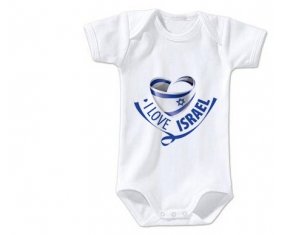 Body bébé I Love Israel taille 3/6 mois manches Courtes