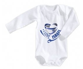 Body bébé I Love Israel taille 3/6 mois manches Longues