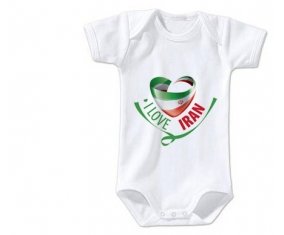 Body bébé I Love Iran taille 3/6 mois manches Courtes