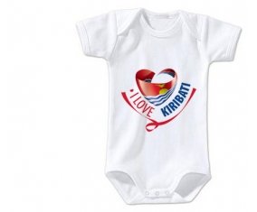 Body bébé I Love Kiribati taille 3/6 mois manches Courtes