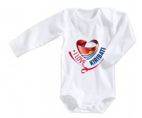 Body bébé I Love Kiribati taille 3/6 mois manches Longues