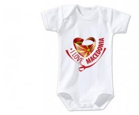 Body bébé I Love Macedonia taille 3/6 mois manches Courtes