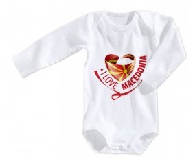 Body bébé I Love Macedonia taille 3/6 mois manches Longues