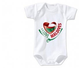 Body bébé I Love Maldives taille 3/6 mois manches Courtes