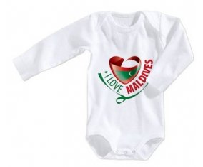 Body bébé I Love Maldives taille 3/6 mois manches Longues