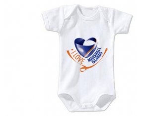 Body bébé I Love Marshall islands taille 3/6 mois manches Courtes