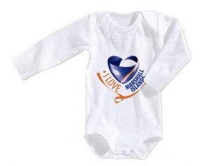 Body bébé I Love Marshall islands taille 3/6 mois manches Longues