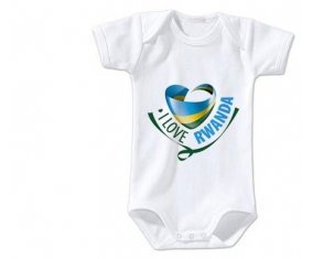 Body bébé I Love Rwanda taille 3/6 mois manches Courtes