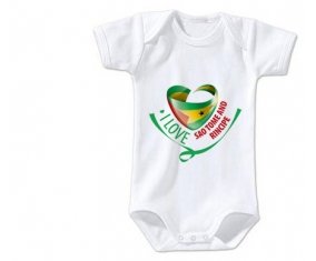 Body bébé I Love Sao Tome and Rincipe taille 3/6 mois manches Courtes