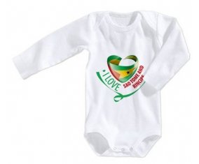 Body bébé I Love Sao Tome and Rincipe taille 3/6 mois manches Longues
