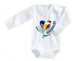 Body bébé I Love Seychelles taille 3/6 mois manches Longues