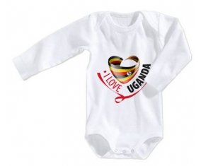 Body bébé I Love Uganda taille 3/6 mois manches Longues