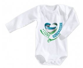 Body bébé I Love Uzbekistan taille 3/6 mois manches Longues