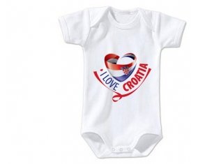 Body bébé I Love Croatia taille 3/6 mois manches Courtes