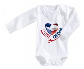 Body bébé I Love Czechia taille 3/6 mois manches Longues