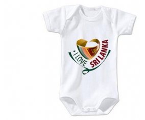 Body bébé I Love Sri Lanka taille 3/6 mois manches Courtes