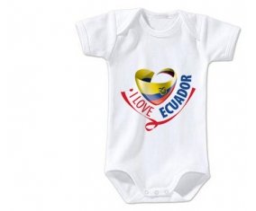 Body bébé I Love Ecuador taille 3/6 mois manches Courtes