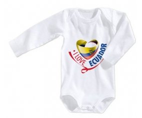 Body bébé I Love Ecuador taille 3/6 mois manches Longues