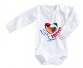 Body bébé I Love Eritrea taille 3/6 mois manches Longues