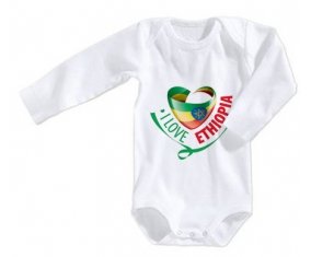 Body bébé I Love Ethiopia taille 3/6 mois manches Longues