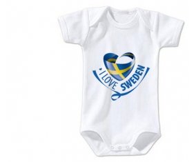 Body bébé I Love Sweden taille 3/6 mois manches Courtes