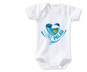 Body bébé I Love Palau taille 3/6 mois manches Courtes