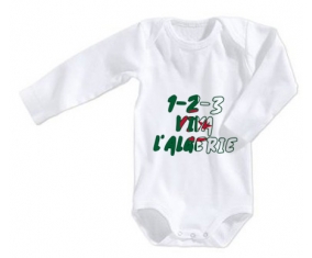 Body bébé 1 - 2 - 3 Viva L'algérie taille 3/6 mois manches Longues