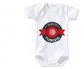Body bébé Made in Tunisia design 1 avec prénom taille 3/6 mois manches Courtes