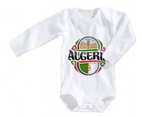 Body bébé Flag Algeria design 2 taille 3/6 mois manches Longues