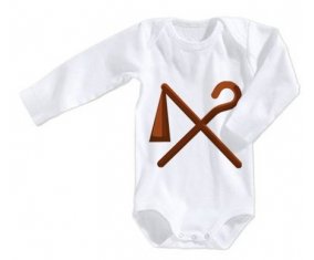Body bébé Les symboles égyptiens du pouvoir antique bâton et fléau taille 3/6 mois manches Longues