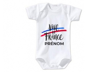 Body bébé Vive la France avec prénom taille 3/6 mois manches Courtes