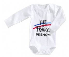 Body bébé Vive la France avec prénom taille 3/6 mois manches Longues