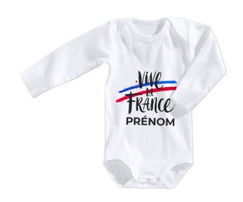 Body Bebe Personnalise Vive La France Avec Prenom Body Bebe Personnalise Vive La France Avec Prenom