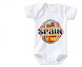 Body bébé Flag Spain taille 3/6 mois manches Courtes