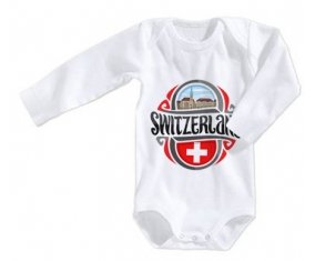Body bébé Flag Switzerland taille 3/6 mois manches Longues