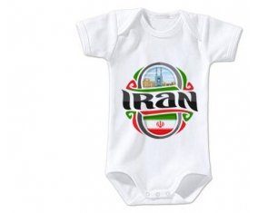 Body bébé Flag Iran taille 3/6 mois manches Courtes