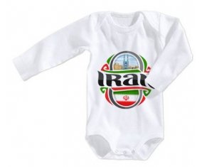 Body bébé Flag Iran taille 3/6 mois manches Longues