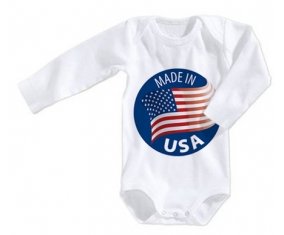 Body bébé Made in USA taille 3/6 mois manches Longues
