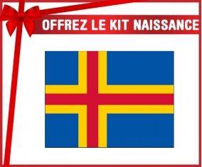 kit naissance bébé personnalisé Drapeau Iles Aland