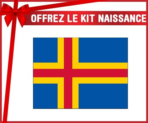 kit naissance bébé personnalisé Drapeau Iles Aland