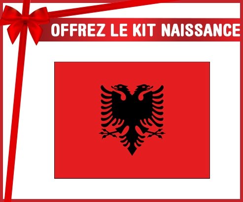 kit naissance bébé personnalisé Drapeau Albanie