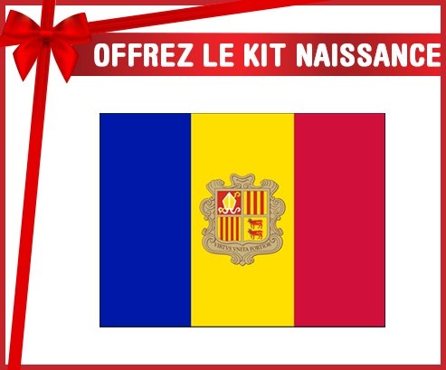 kit naissance bébé personnalisé Drapeau Andorre