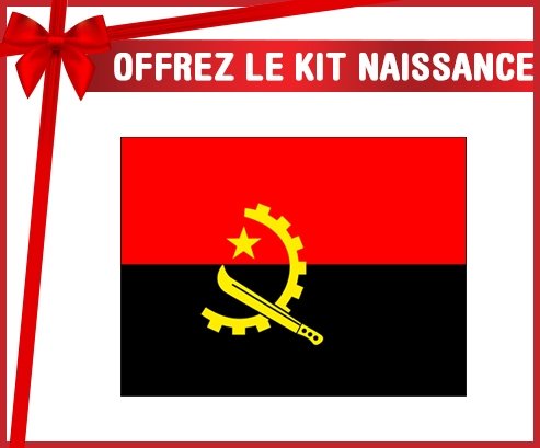 kit naissance bébé personnalisé Drapeau Angola